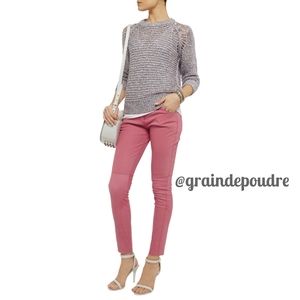 Iro Everly Blue Purple Mesh Open Weave Sweater 0